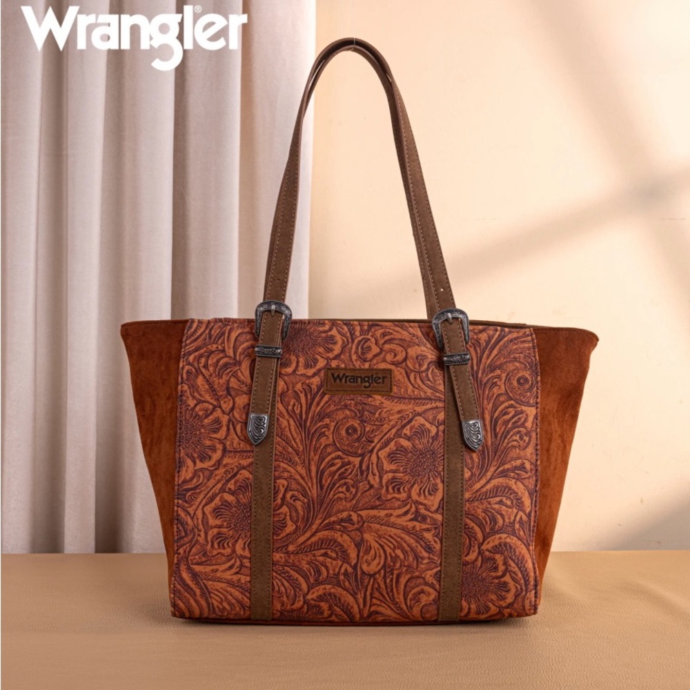 Wrangler Vintage Floral Printed Large Tote Bag - Brown